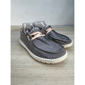 Hey Dude Wendy Boho Grey Women's Slip On Shoes‎ Size 8 Embroidered